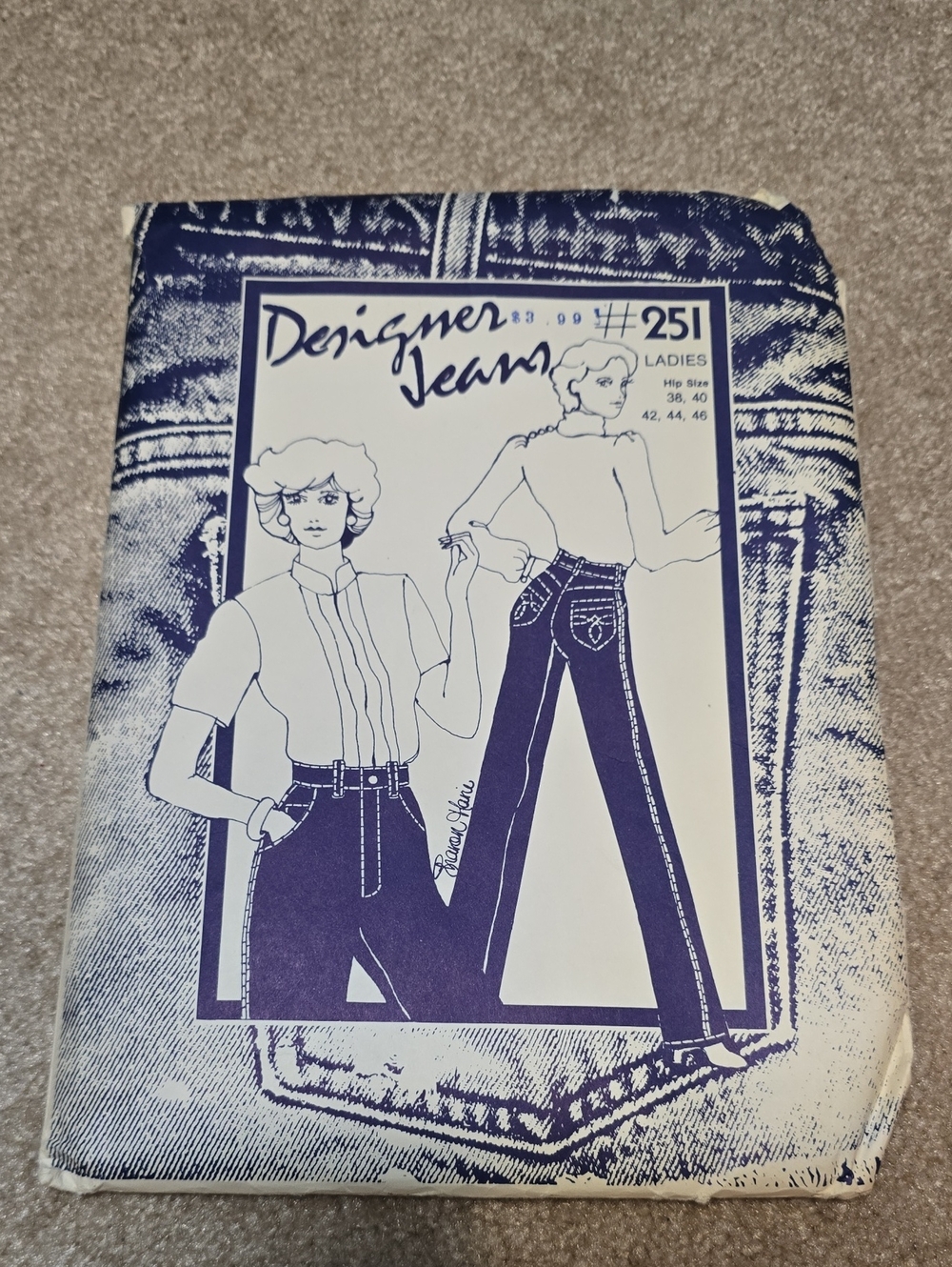 Vintage 70s 80s Sharon Marie Designer Jeans Sewing Pattern 251 Cut Size 38